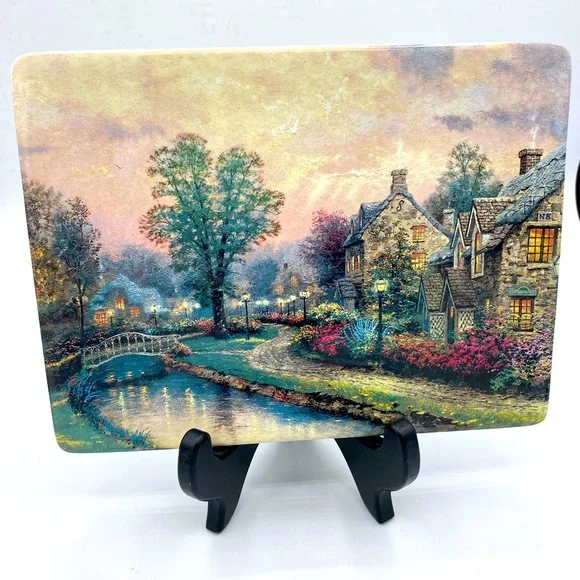 1997 Lamplight Lane By Thomas Kinkade Bradford Exchange Limited Edition Plate - Picture 4 of 5